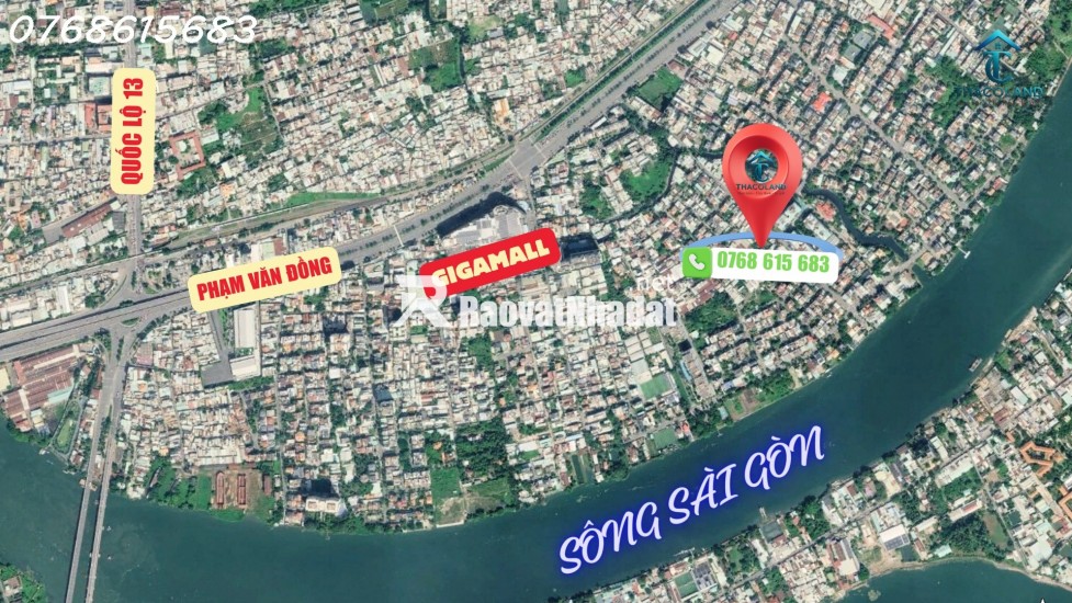 Bán biệt thự ven sông kề Gigamall Phạm Văn Đồng, Thủ Đức: 129m2, 3 tầng, 6PN, 16.5 tỷ - Sổ hồng, giá tốt, ở ngay!